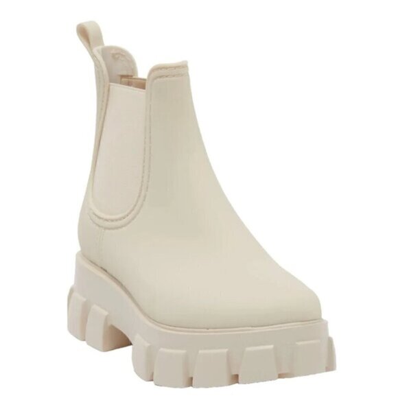 JEFFREY CAMPBELL Pleu Platform Lug Sole Chelsea Rain Boot in Cream Size US 10 - Picture 2 of 9